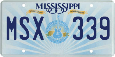 MS license plate MSX339