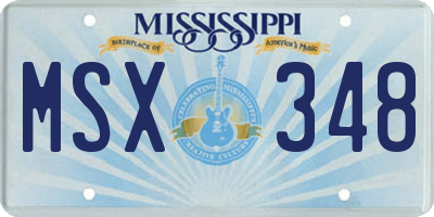 MS license plate MSX348