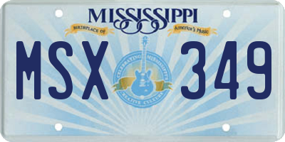 MS license plate MSX349