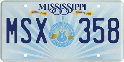 MS license plate MSX358