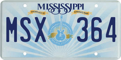 MS license plate MSX364