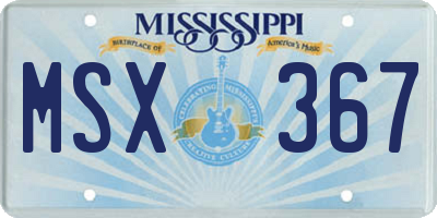 MS license plate MSX367