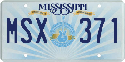 MS license plate MSX371