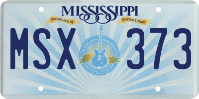 MS license plate MSX373