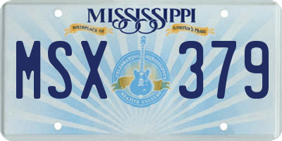 MS license plate MSX379