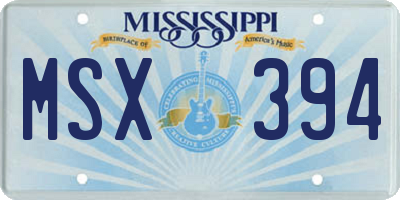 MS license plate MSX394