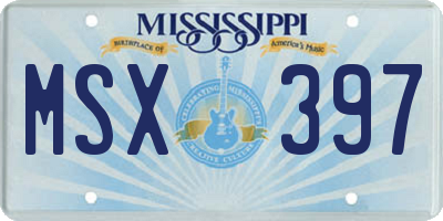 MS license plate MSX397