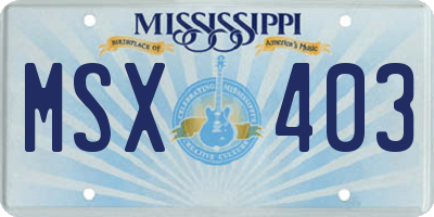MS license plate MSX403