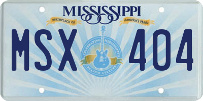 MS license plate MSX404