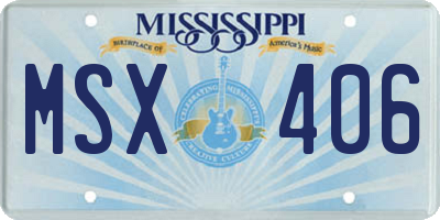 MS license plate MSX406