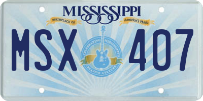 MS license plate MSX407