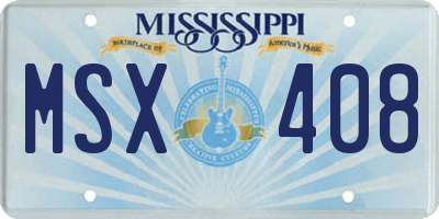 MS license plate MSX408