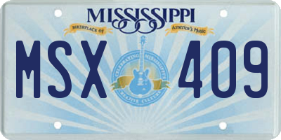 MS license plate MSX409