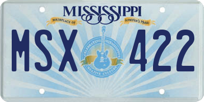 MS license plate MSX422