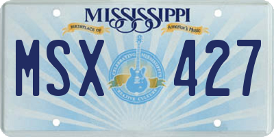 MS license plate MSX427