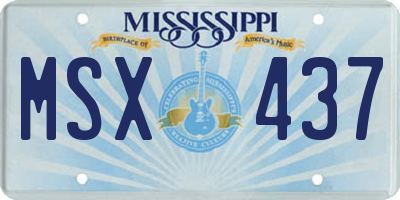 MS license plate MSX437