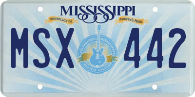 MS license plate MSX442