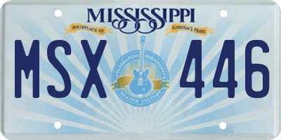 MS license plate MSX446
