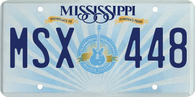 MS license plate MSX448