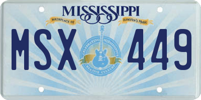 MS license plate MSX449