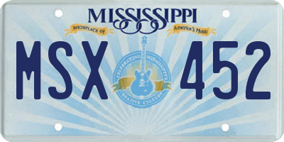 MS license plate MSX452
