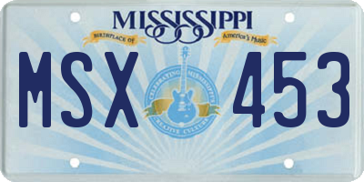 MS license plate MSX453