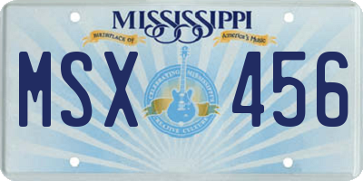 MS license plate MSX456