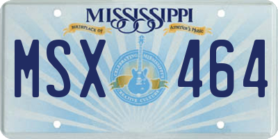 MS license plate MSX464
