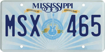 MS license plate MSX465