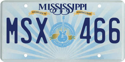 MS license plate MSX466