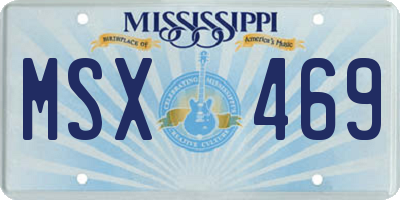 MS license plate MSX469