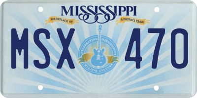 MS license plate MSX470