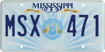 MS license plate MSX471
