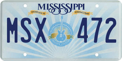 MS license plate MSX472