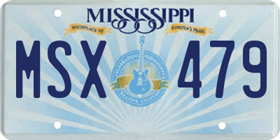 MS license plate MSX479