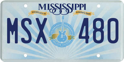 MS license plate MSX480