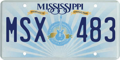 MS license plate MSX483