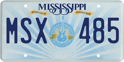 MS license plate MSX485
