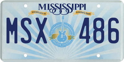 MS license plate MSX486