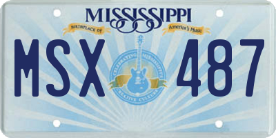 MS license plate MSX487