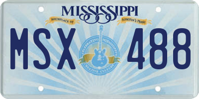 MS license plate MSX488