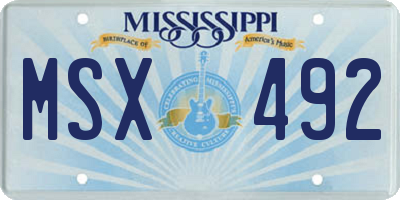 MS license plate MSX492