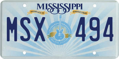 MS license plate MSX494