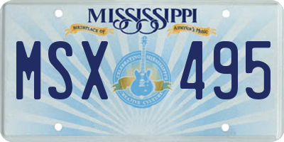 MS license plate MSX495
