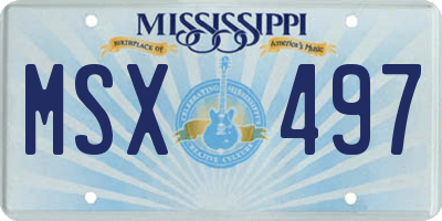 MS license plate MSX497