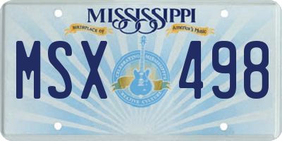 MS license plate MSX498