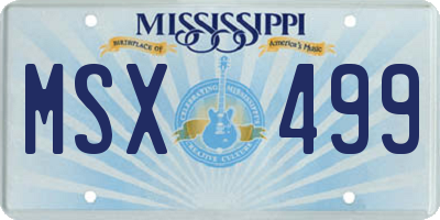 MS license plate MSX499