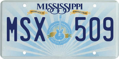 MS license plate MSX509
