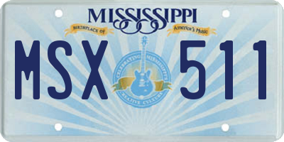MS license plate MSX511