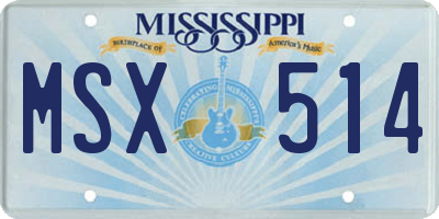 MS license plate MSX514